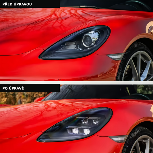 Porsche 718 před úpravou a po úpravě – výměna světlometů za matrix LED