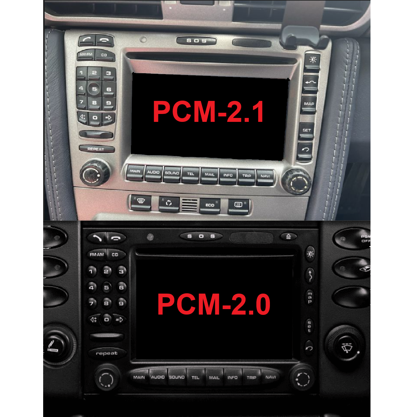 Moderní Rádio s Android auto a Carplay pro Porsche 911, Boxster, Cayman (1996–2012)