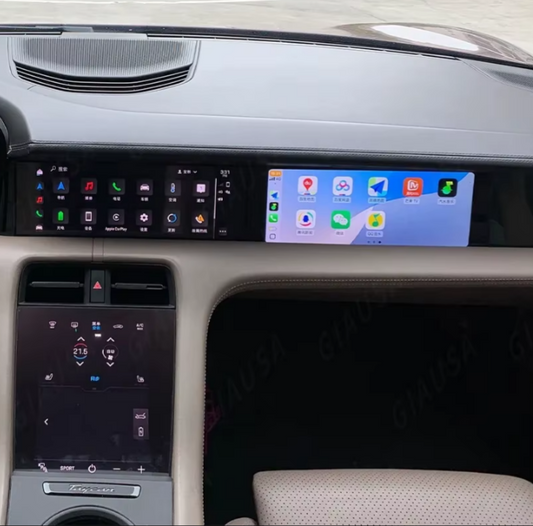 Display autorádio s Android 13 a bezdrátovým CarPlay pro Porsche Taycan (2020-2025)