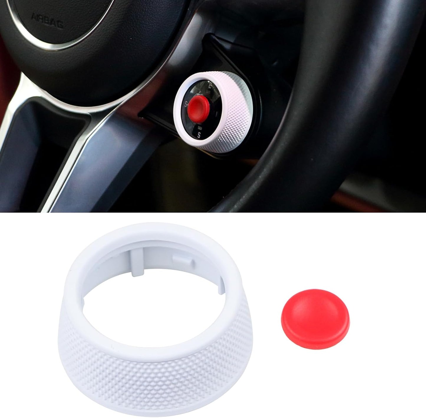 Kryt knoflíku přepínače jízdního režimu na volant typu A pro Porsche 911, Cayenne, Macan, Panamera, Boxster/Cayman (2012–2025)