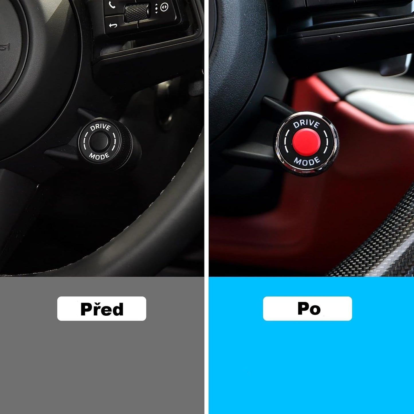 Kryt knoflíku přepínače jízdního režimu na volant typu B pro Porsche 911, Cayenne, Macan, Panamera, Tycan (2018–2025)