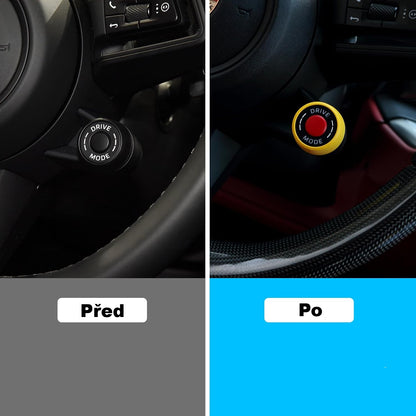 Kryt knoflíku přepínače jízdního režimu na volant typu B pro Porsche 911, Cayenne, Macan, Panamera, Tycan (2018–2025)