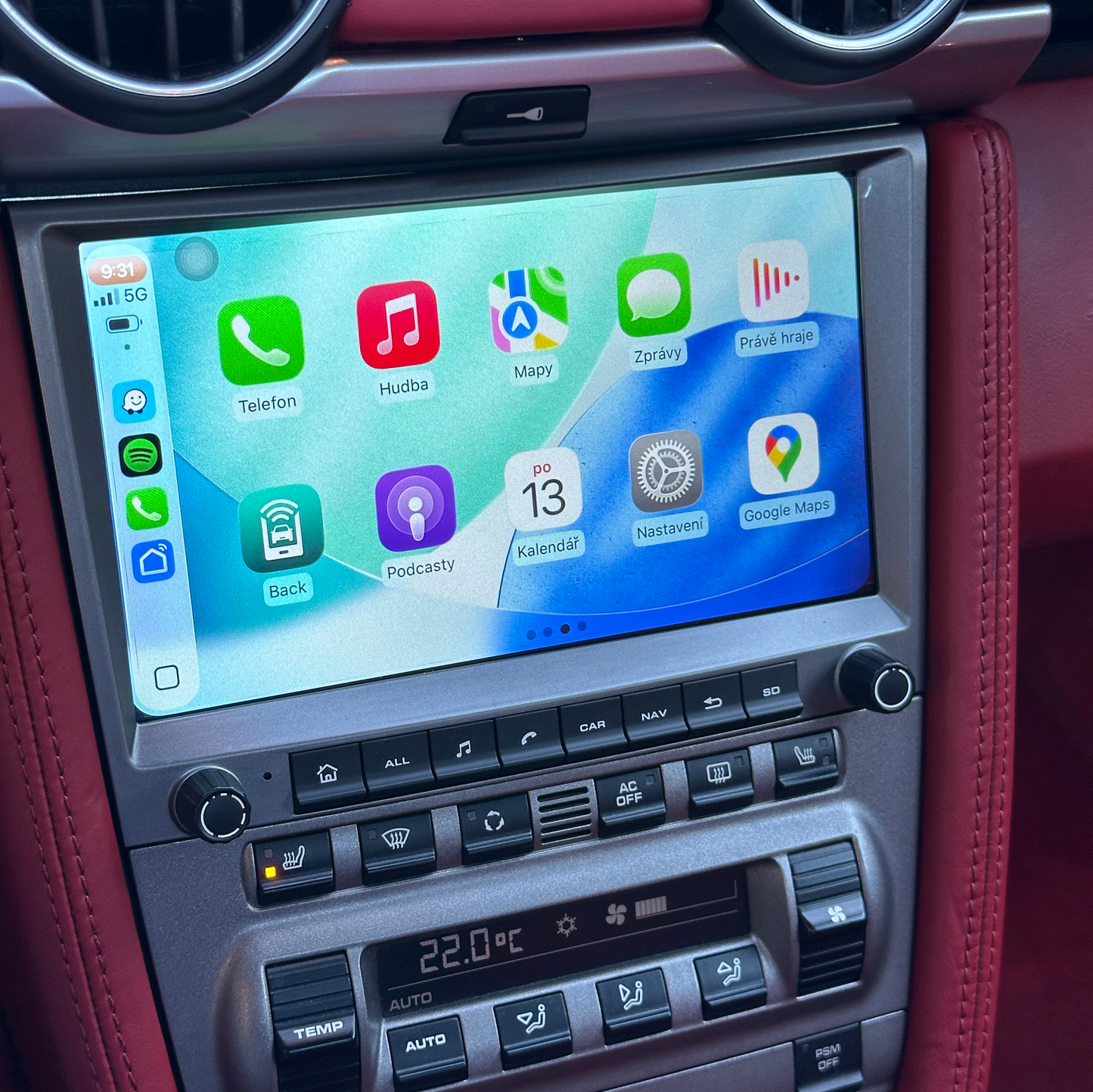Moderní Rádio s Android auto a Carplay pro Porsche 911, Boxster, Cayman (1996–2012)