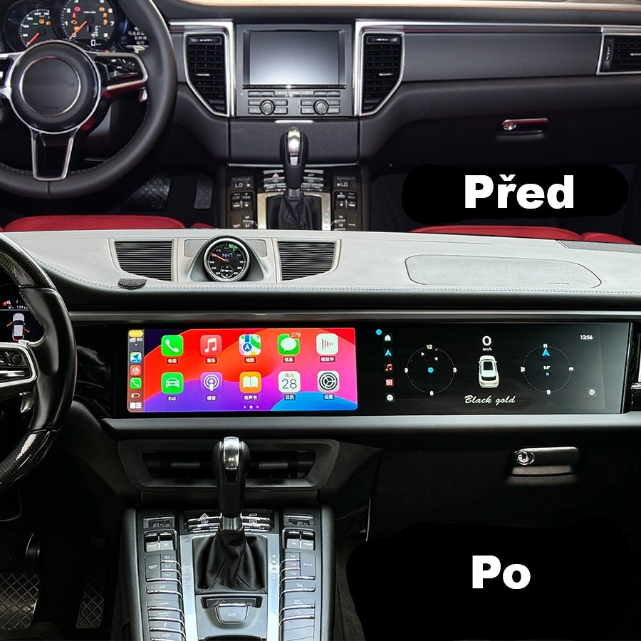 Duální Android autorádio pro Porsche Macan v interiéru