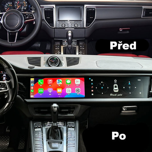 Duální Android autorádio pro Porsche Macan v interiéru