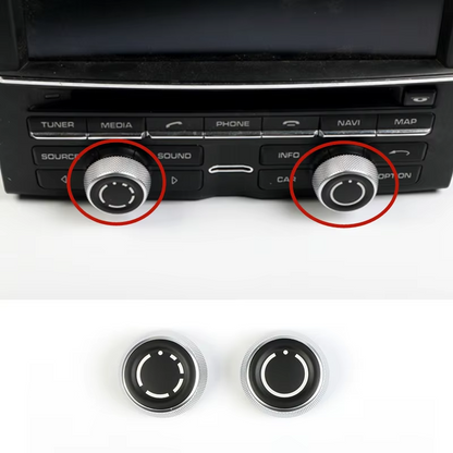 Stříbrný knoflík hlasitosti a ovládání rádia pro Porsche Boxster, Cayman, 911, Panamera, Cayenne, Macan (2009-2021)