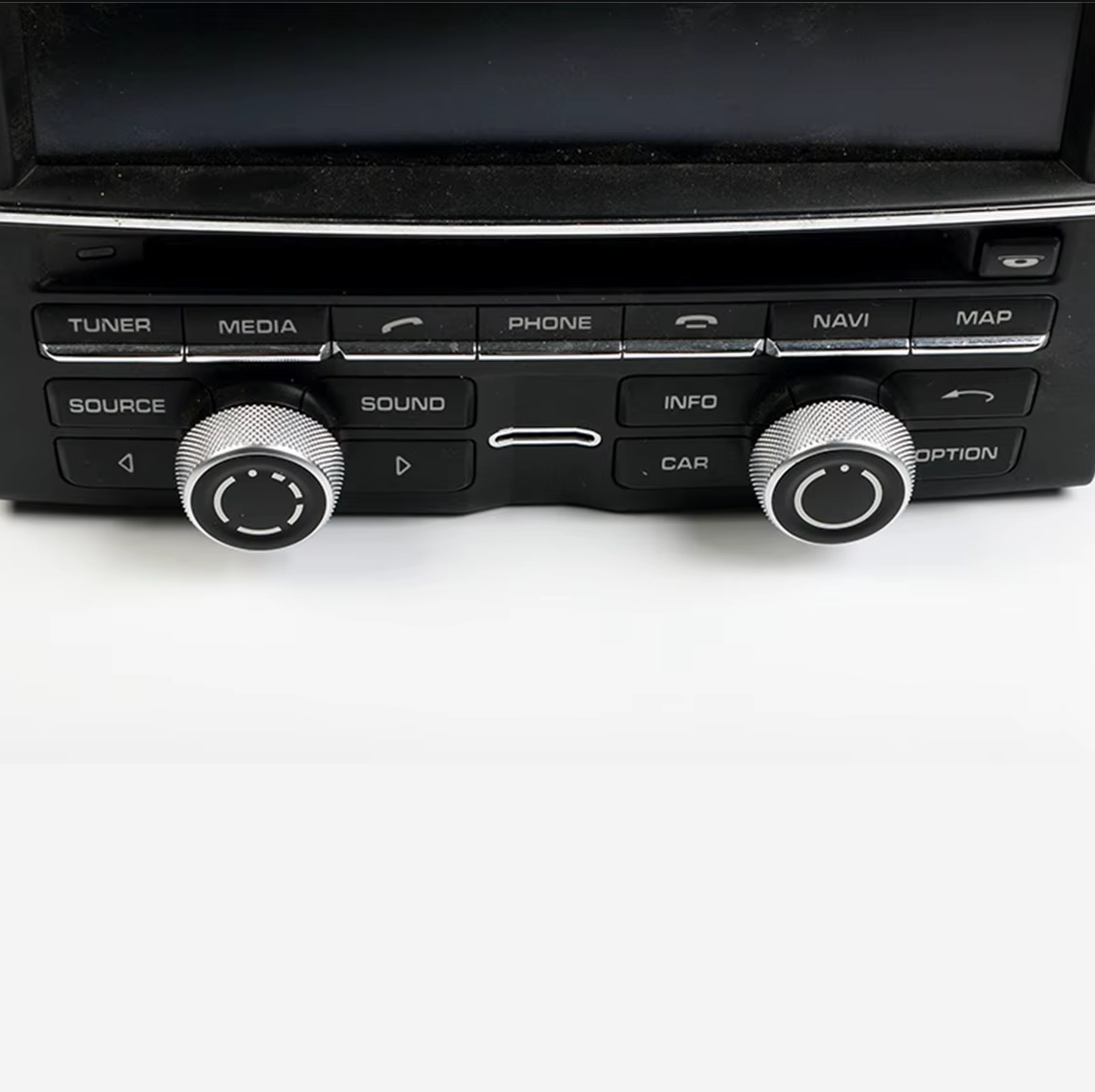 Stříbrný knoflík hlasitosti a ovládání rádia pro Porsche Boxster, Cayman, 911, Panamera, Cayenne, Macan (2009-2021)