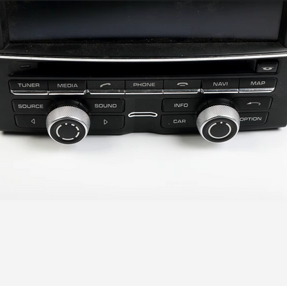 Stříbrný knoflík hlasitosti a ovládání rádia pro Porsche Boxster, Cayman, 911, Panamera, Cayenne, Macan (2009-2021)